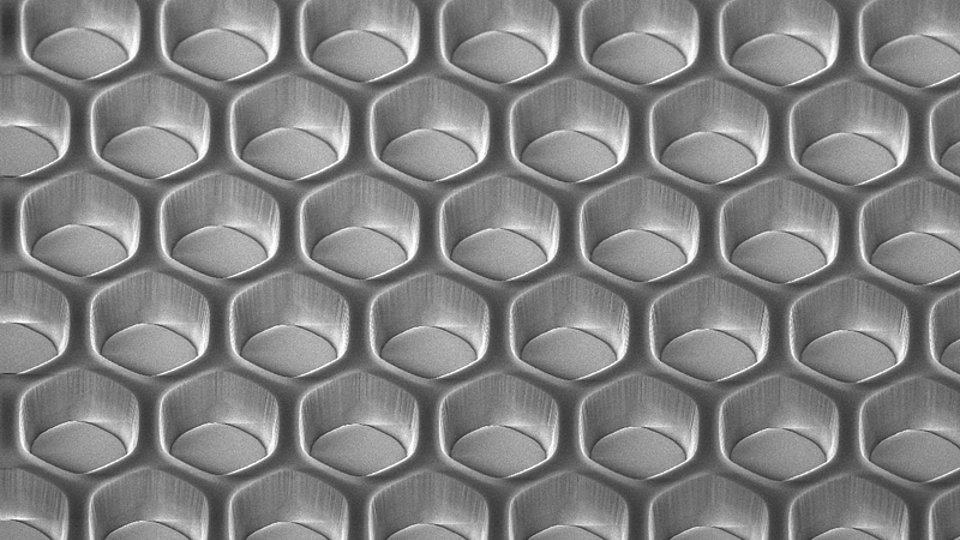 Honeycomb-like structure in sapphire