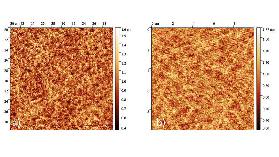 High resolution surface roughness characterization by contact mode AFM imaging of an AlGaAs layer