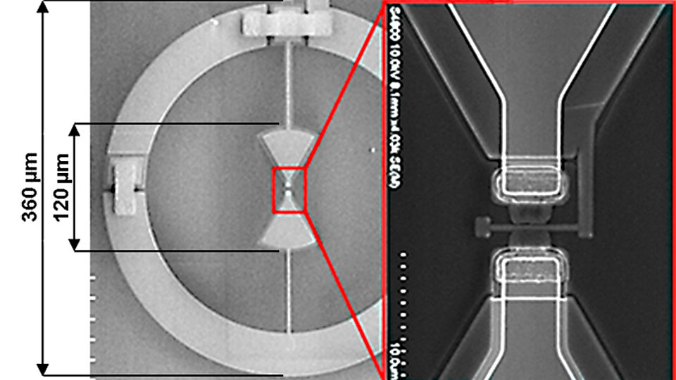 Single bow-tie detector with GaN HEMT 