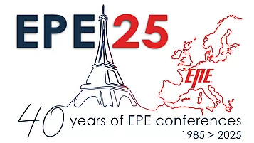 Grafik zum 25-jährigen Jubiläum der EPE-Konferenzen, mit der Silhouette des Eiffelturms und einer roten Konturkarte von Europa. Der Text hebt „40 Jahre EPE-Konferenzen“ und die Jahre „1985 > 2025“ hervor.