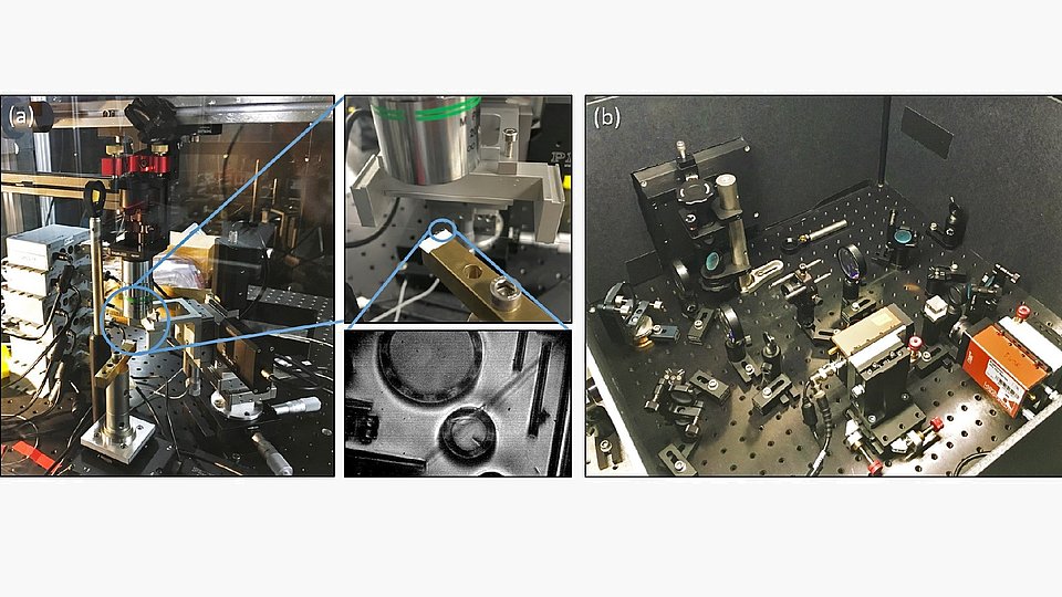 Photographs of the optical setup