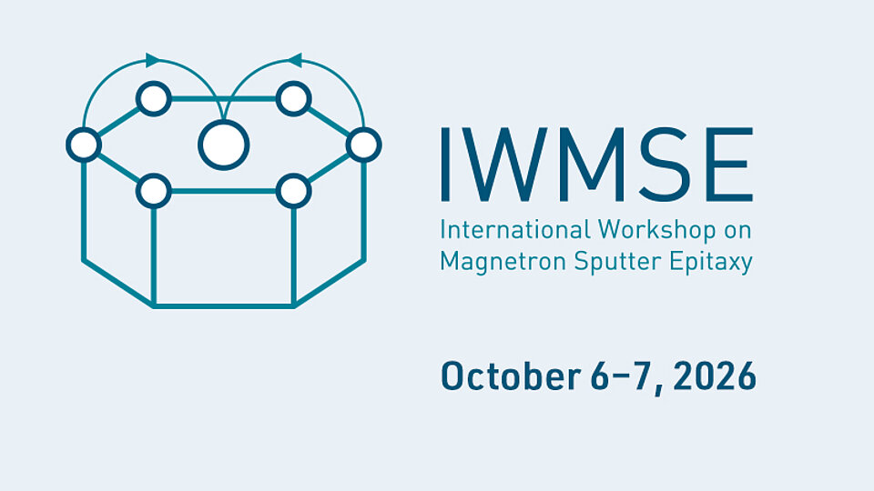 Logo des Internationalen Workshops über Magnetron-Sputter-Epitaxie (IWMS) mit Veranstaltungsterminen: 6.-7. Oktober 2026.