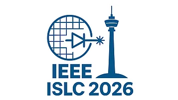 Logo der IEEE ISLC 2026, bestehend aus einer stilisierten Weltkugel mit einem Signalpfad und einem Turm im Hintergrund, alles in blauer Farbe.