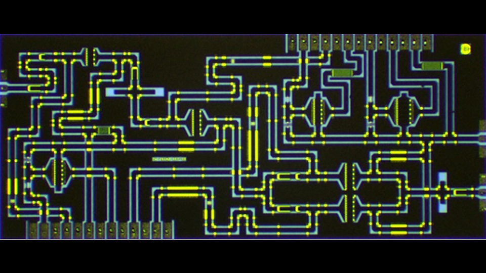 Photograph of the fabricated MMIC.