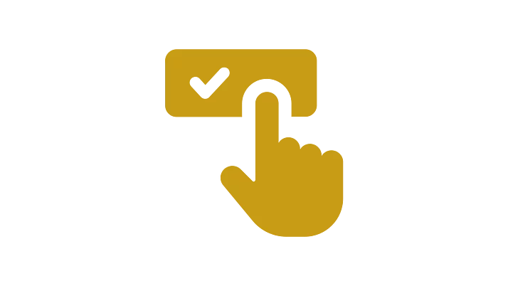 Vereinfachte grafische Darstellung eines Pointer-Cursors auf einem Button.