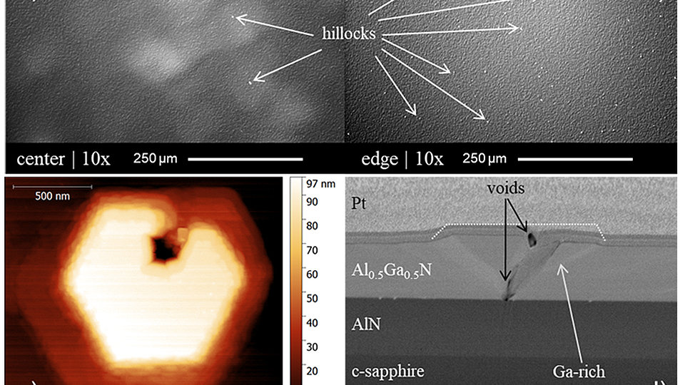 Images of the AlGaN surface by optical microscope