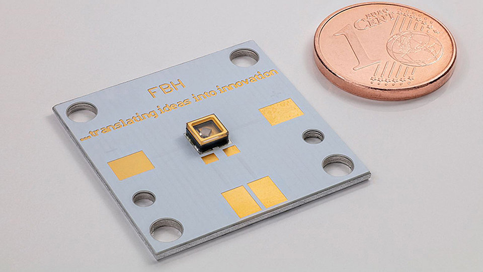 Fig. 1: UVC LED fabricated at FBH