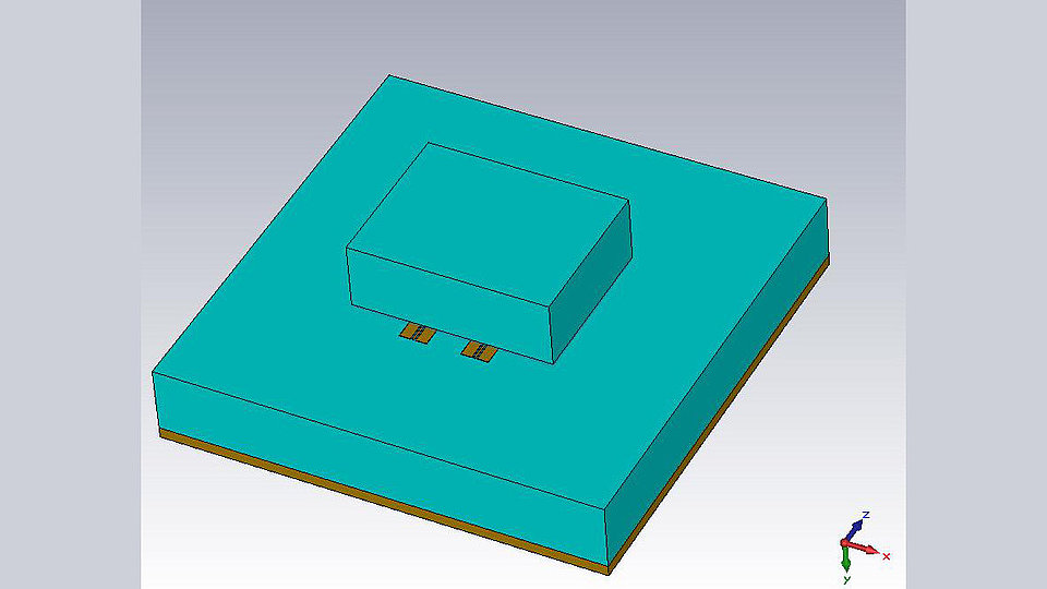 3D-Ansicht des Flip-Chip-Aufbaus der zuvor gezeigten Animation