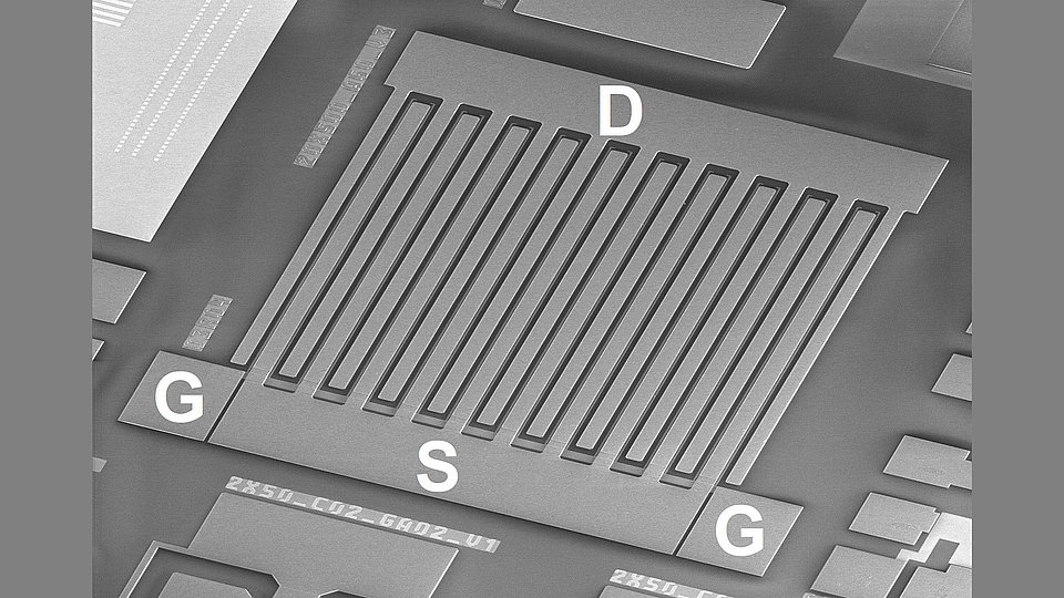 REM-Aufnahme eines Galliumoxid-Schalttransistors