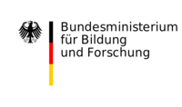 Logo des BMBF mit stilisiertem Bundesadler und Flagge.