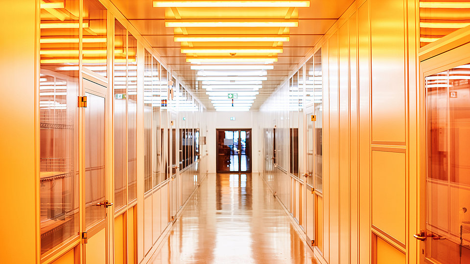 View into the cleanroom