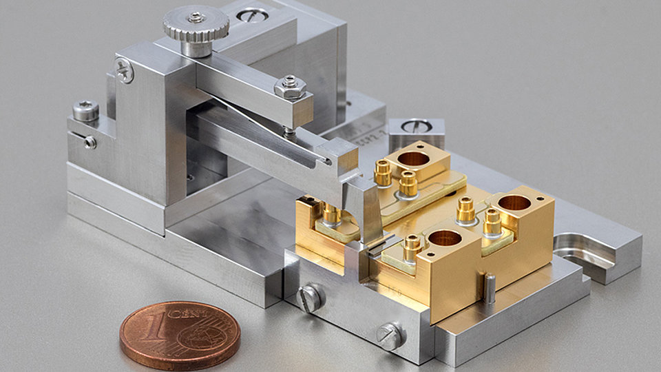 Fig. 3: Soldering fixture for assembly of optic and electronic devices.