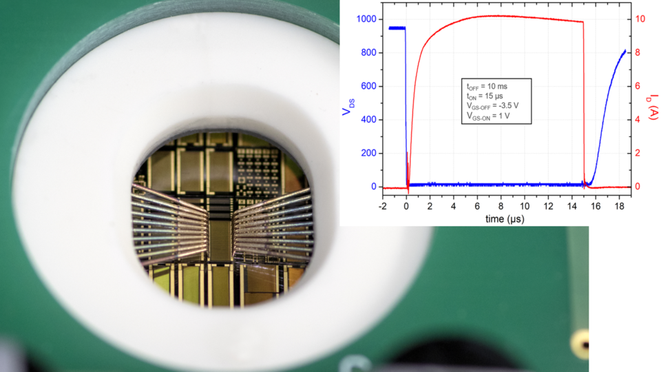 Exemplarische On-Wafer-Schaltmessung an einer AlN-basierten Transistorstruktur mit integrierter Grafik