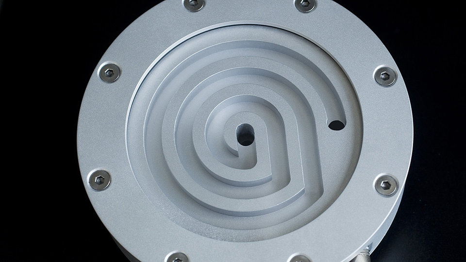Round flow cell of a UVC LED disinfection module for flow cytometers