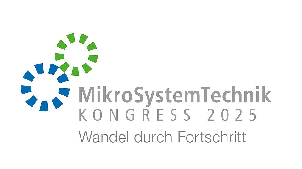 Logo of the MicroSystem Technology Congress 2025. Below it is the slogan “Change through progress.” The design features several colorful, circular elements.