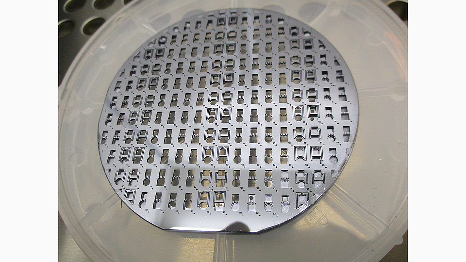 completely opened 1 mm thick silicon wafer. 