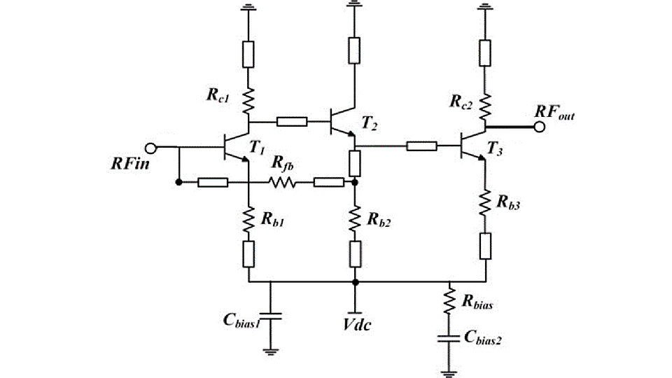 Simplified circuit diagram of the TIA