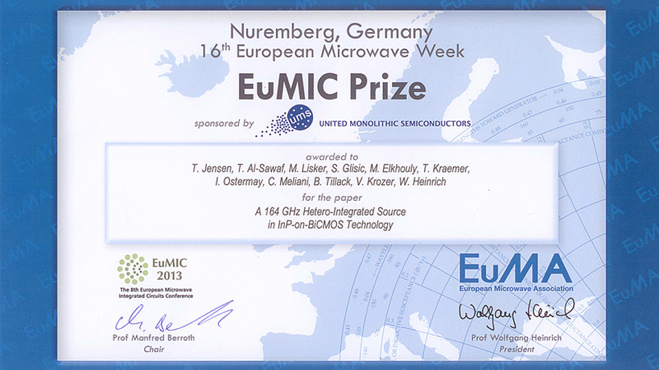 EuMIC Prize 2013 certificate